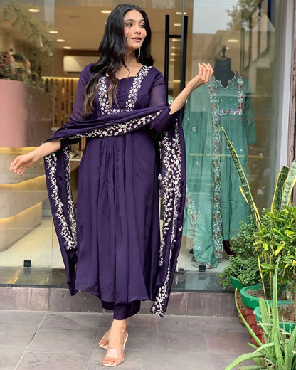Cotton Super Dying Kurta With Beautiful Embroidery Work & Cotton Pant With Dupatta