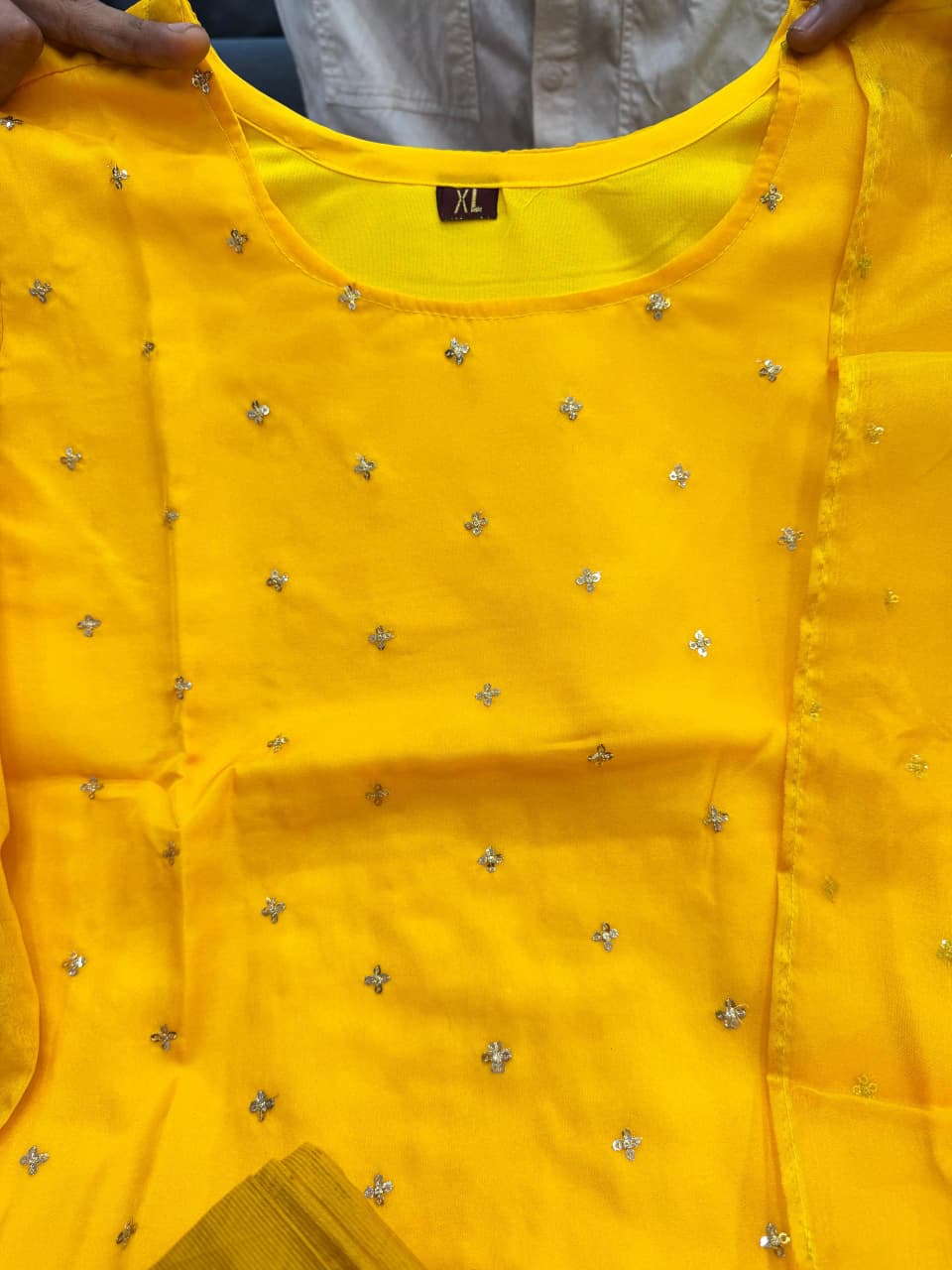Sunshine Yellow Embroidered Organza Kurta Set